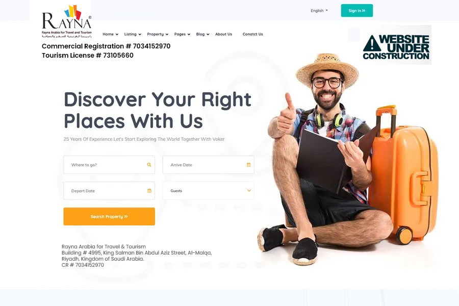 Rayna Arabia Homepage